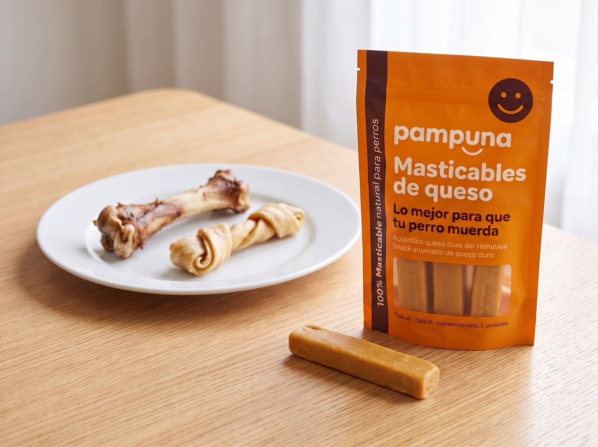 Un masticable que se gasta de a poco, en vez de astillarse.