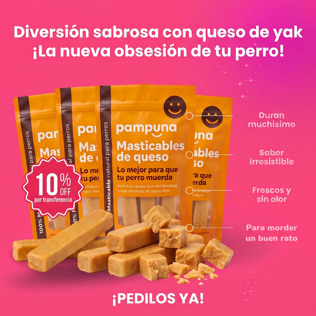 Masticables de queso para perros Pampuna