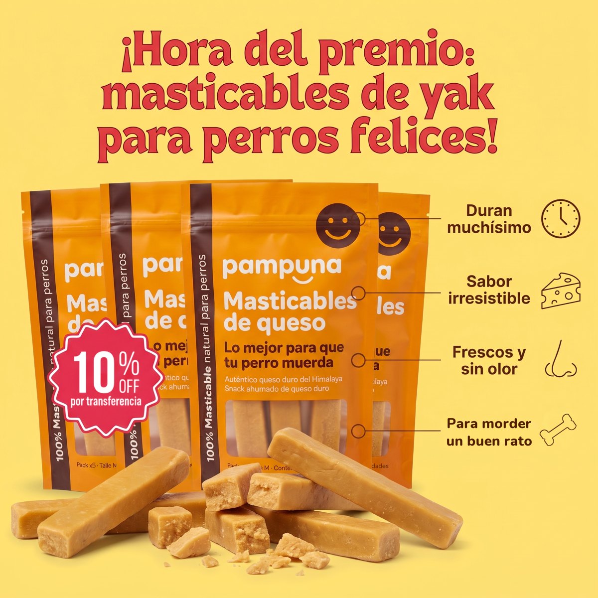 Masticables de queso para perros Pampuna